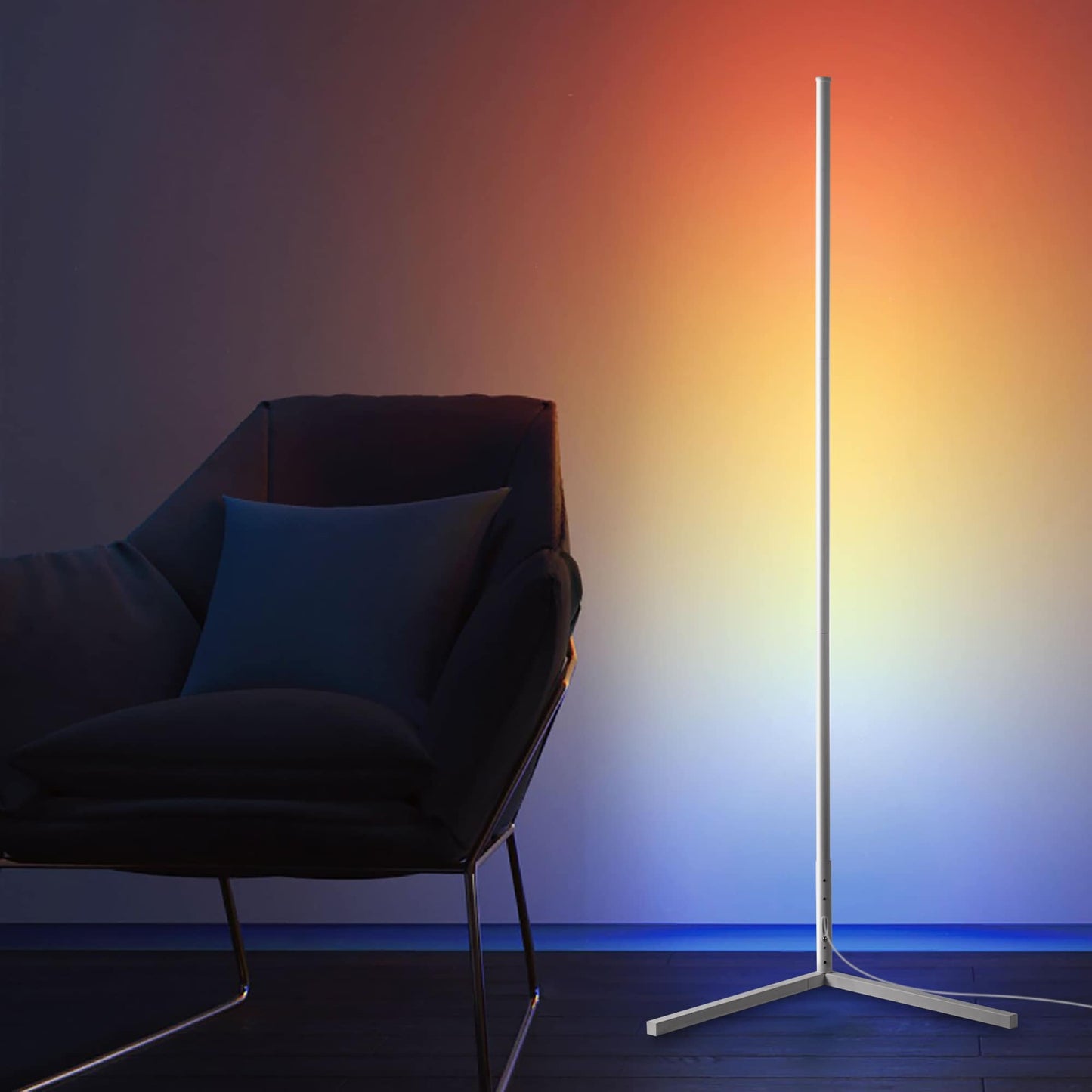 Lampadaire d'angle minimaliste LED en métal RGB 55