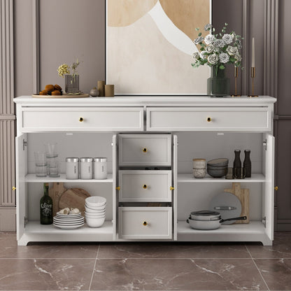 Buffet blanc laqué de style moderne et contemporain du milieu du siècle, 150 cm