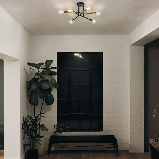 Plafonnier semi-encastré Sputnik moderne en métal léger de 60 cm (23,62 po)