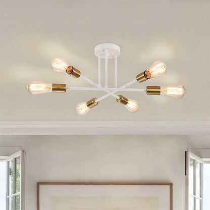 Plafonnier semi-encastré Sputnik moderne en métal léger de 60 cm (23,62 po)