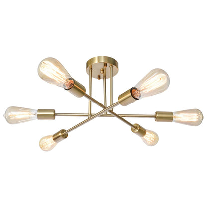 Plafonnier semi-encastré Sputnik moderne en métal léger de 60 cm (23,62 po)