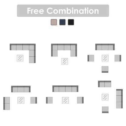 Ensemble de sièges d'extérieur sectionnels pour 6 personnes avec coussins