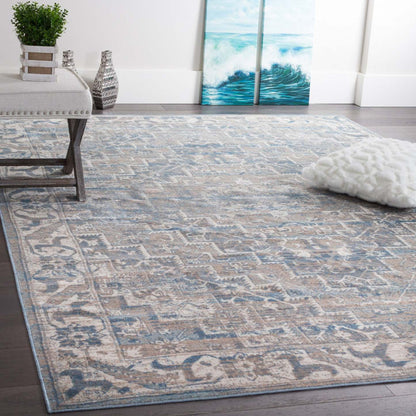 Shi Vin Diamond Blue 3x5 Area Rug|Carpette Shi bleu rétro à motifs de diamants 3 x 5|D80GP0S6