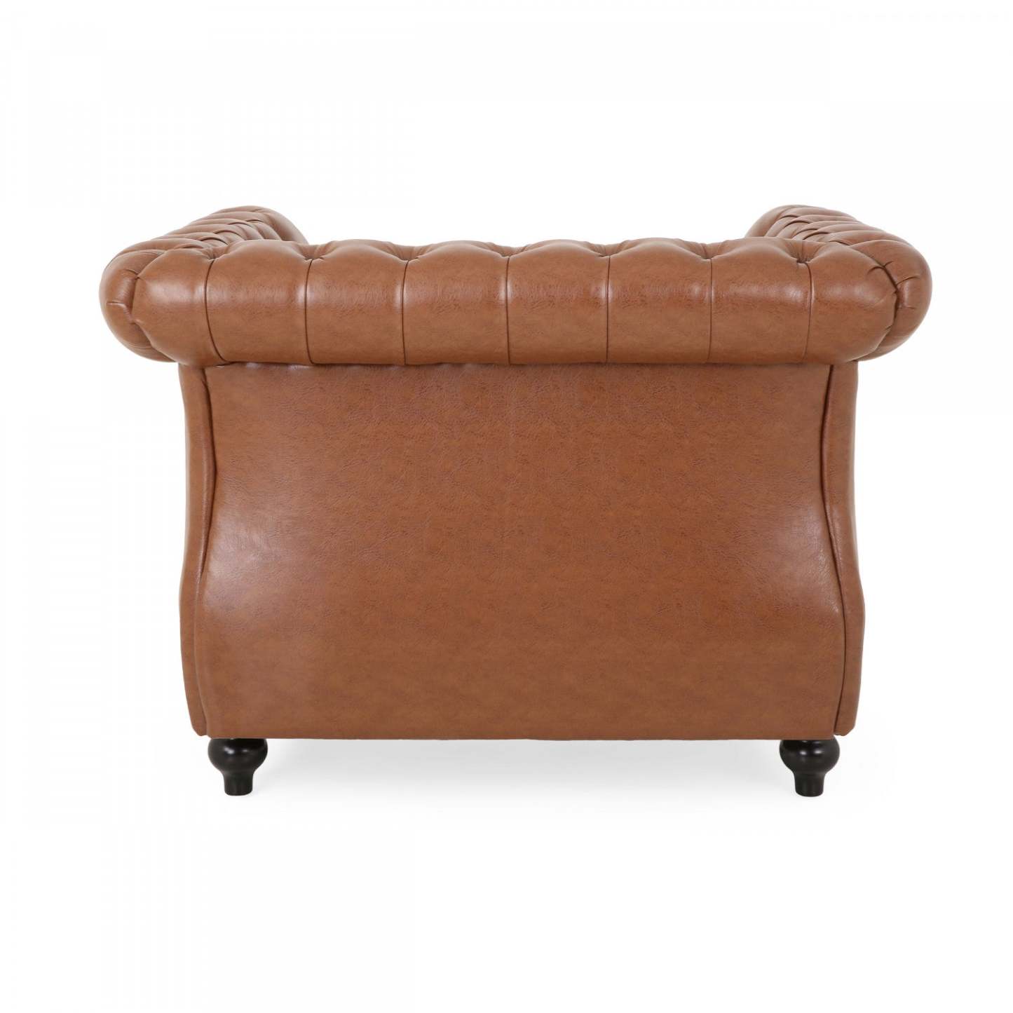 Gibbon Fauteuil confortable en similicuir avec dossier capitonné, fauteuil d'appoint marron | Gibbon Fauteuil Confortable Avec Revetement En Similicuir Et Dossier Capitonne, Marron