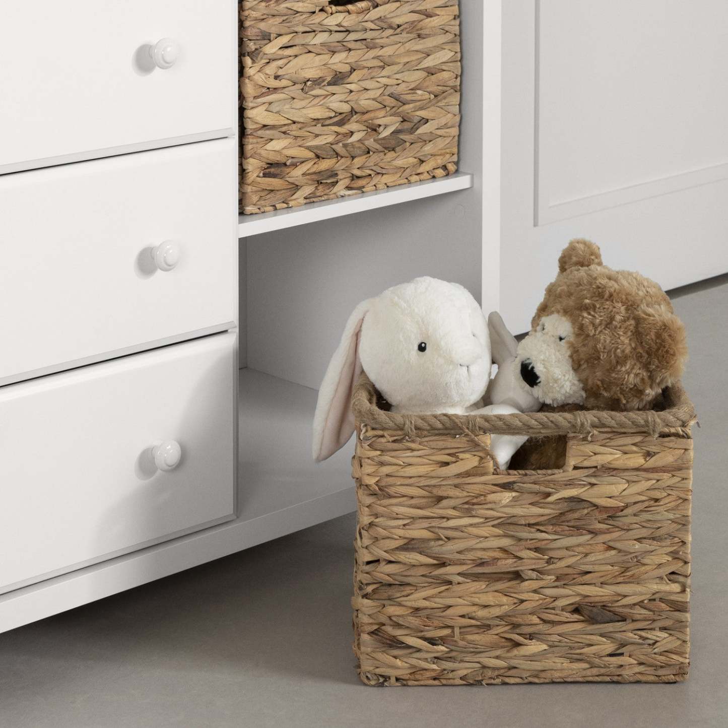 Cotton Candy 3-drawer Dresser With Storage Baskets - Pure White | Cotton Candy Commode 3 Tiroirs Avec Paniers De Rangement - Blanc Solide