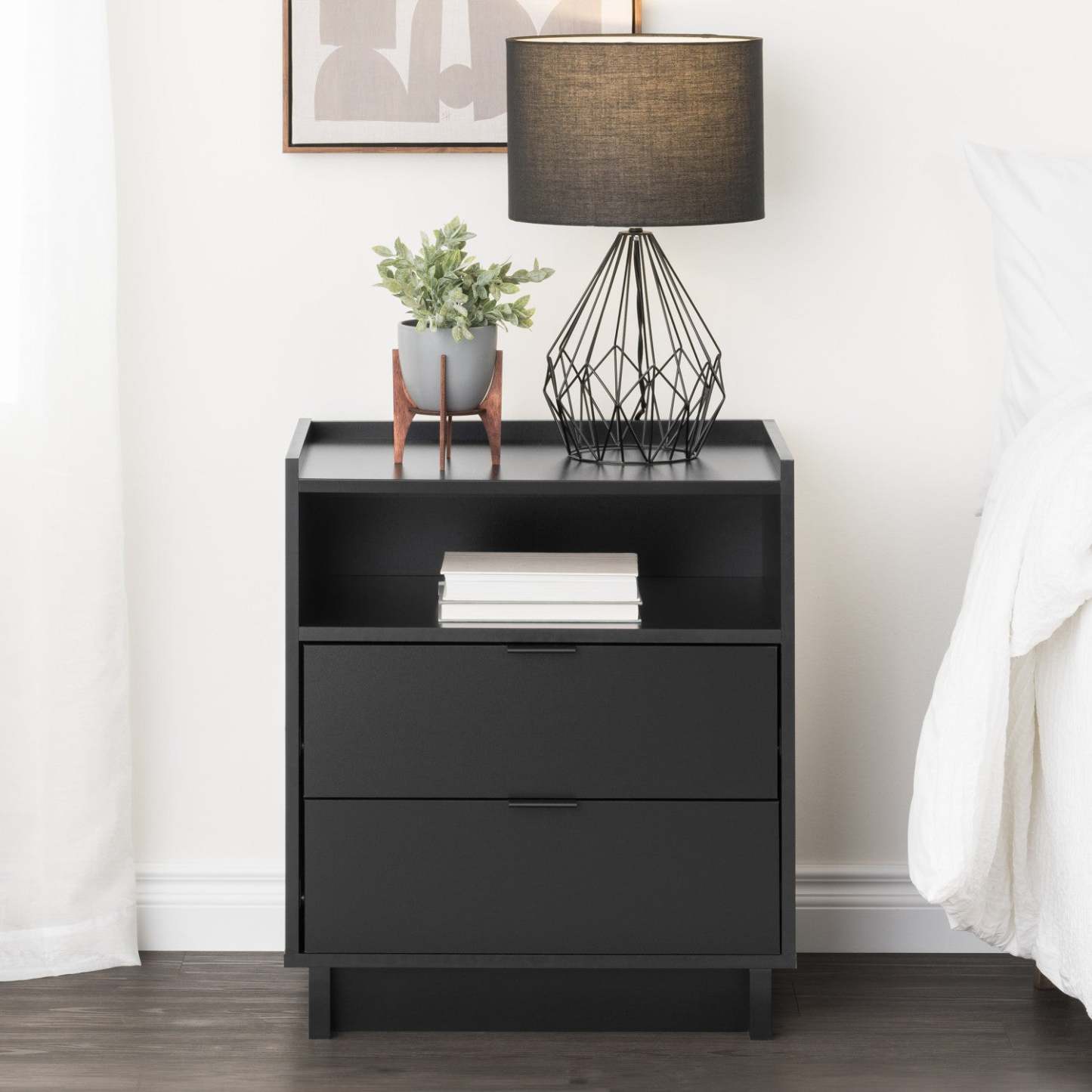 Prepac Simply Modern 23.75 2-Drawer Nightstand - Black|Table de nuit Simply Modern de Prepac de 23,75 po à 2 tiroirs - noire