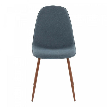 LumiSource Pebble Blue Fabric Mid-Century Modern Dining Accent Chair - Set of 2|Chaise d’appoint de salle à manger moderne du milieu du 20e siècle Pebble en tissu bleu - ensemble de 2