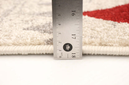 Tapis Raja Ivoire-Rouge - 7'10 x 10'2|Carpette Raja ivoire-rouge - 7 pi 10 pox 10 pi 2 po| D2A56QRI