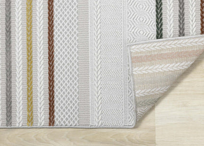 Tapis rayé multicolore London - 7'10 x 10'6|Carpette London à rayures multicolores - 7 pi 10 po x 10 pi 6 po