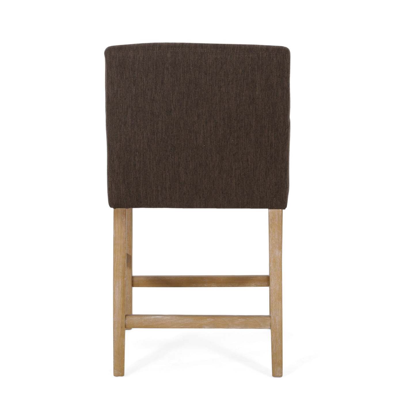 Gabrielle 26 Hauteur d'Assise Tabourets de Comptoir Ensemble de 2 avec Tissu Rembourré et Pieds en Bois Massif - Brun | Ensemble De 2 Tabourets De Comptoir Gabrielle, Assise 66 cm – Tissu Rembourré Et Pieds En Bois Massif - Brun