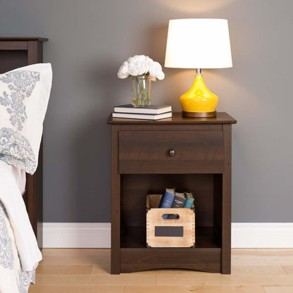 Fremont 1-Drawer Tall Nightstand - Espresso|Table de nuit haute Fremont à 1 tiroir - espresso
