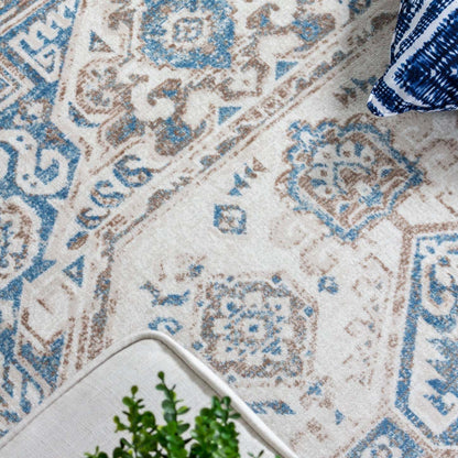 Tapis Shi Vin Bleu 3x5|Carpette Shi bleu rétro 3 x 5|D80GEFIG