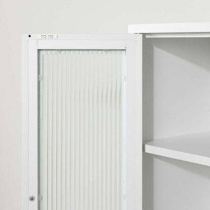 Kodali Glass Door Accent Cabinet - Blanc|Armoire décorative Kodali avec portes en verre - blanche