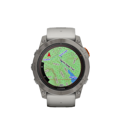 Garmin Fenix® 7x Pro Gps Smartwatch - Suivi De La Santé Avec Chargement Solaire, 51 Mm - Titane/orange