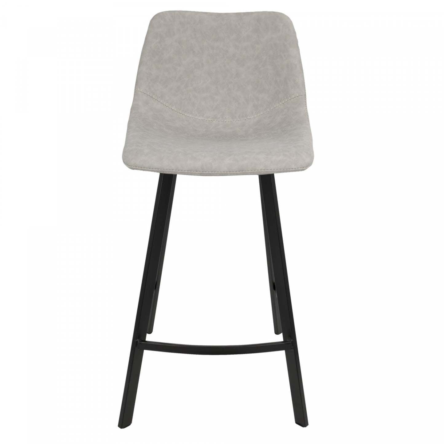 LumiSource Outlaw Grey Faux Leather Industrial Counter-Height Stool - Set of 2|Tabouret industriel Outlaw de hauteur comptoir en similicuir gris - ensemble de 2
