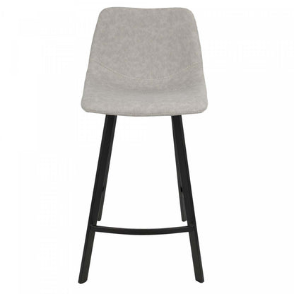LumiSource Outlaw Grey Faux Leather Industrial Counter-Height Stool - Set of 2|Tabouret industriel Outlaw de hauteur comptoir en similicuir gris - ensemble de 2