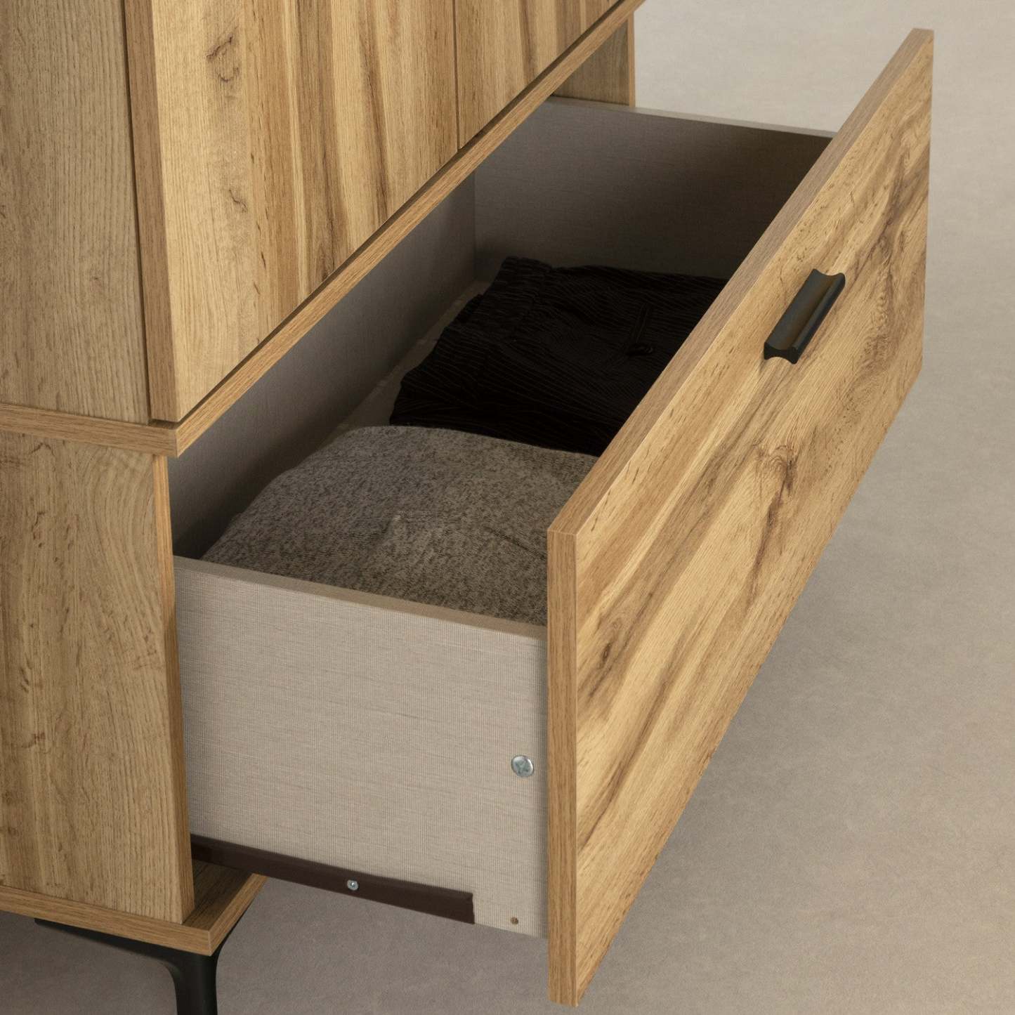 Armoire-penderie Musano avec portes et tiroirs - Chêne Nordik | Musano Armoire Penderie Avec Portes Et Tiroir - Chene Nordique