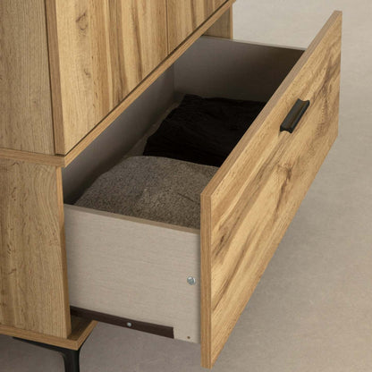 Armoire-penderie Musano avec portes et tiroirs - Chêne Nordik | Musano Armoire Penderie Avec Portes Et Tiroir - Chene Nordique