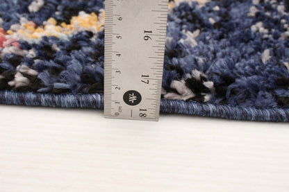 Tapis abstrait bleu marine Makondo - 6'7 x 9'6|Carpette Makondo abstrait bleu marin - 6 pi 7 pox 9 pi 6 po| D28IL4RE