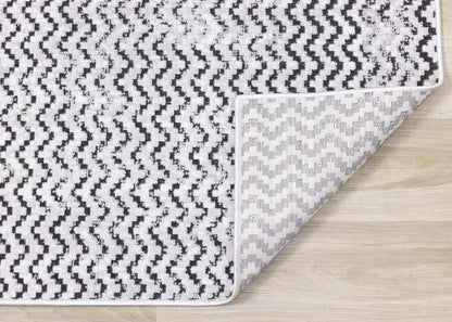 Carpette à motif de chevron lavable à la machine - 7 pi 10 po x 10 pi 6 po