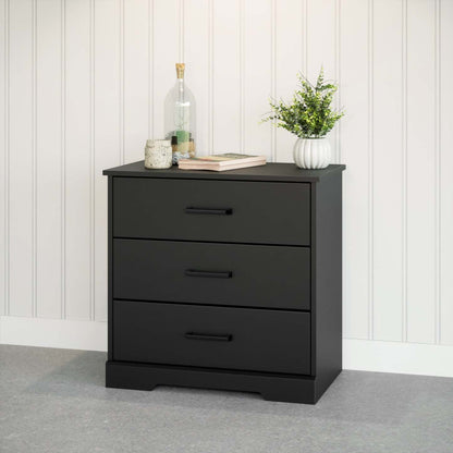 Prepac Rustic Ridge Farmhouse 3-Drawer Nightstand - Black|Table de nuit champêtre Rustic Ridge de Prepac à 3 tiroirs - noire