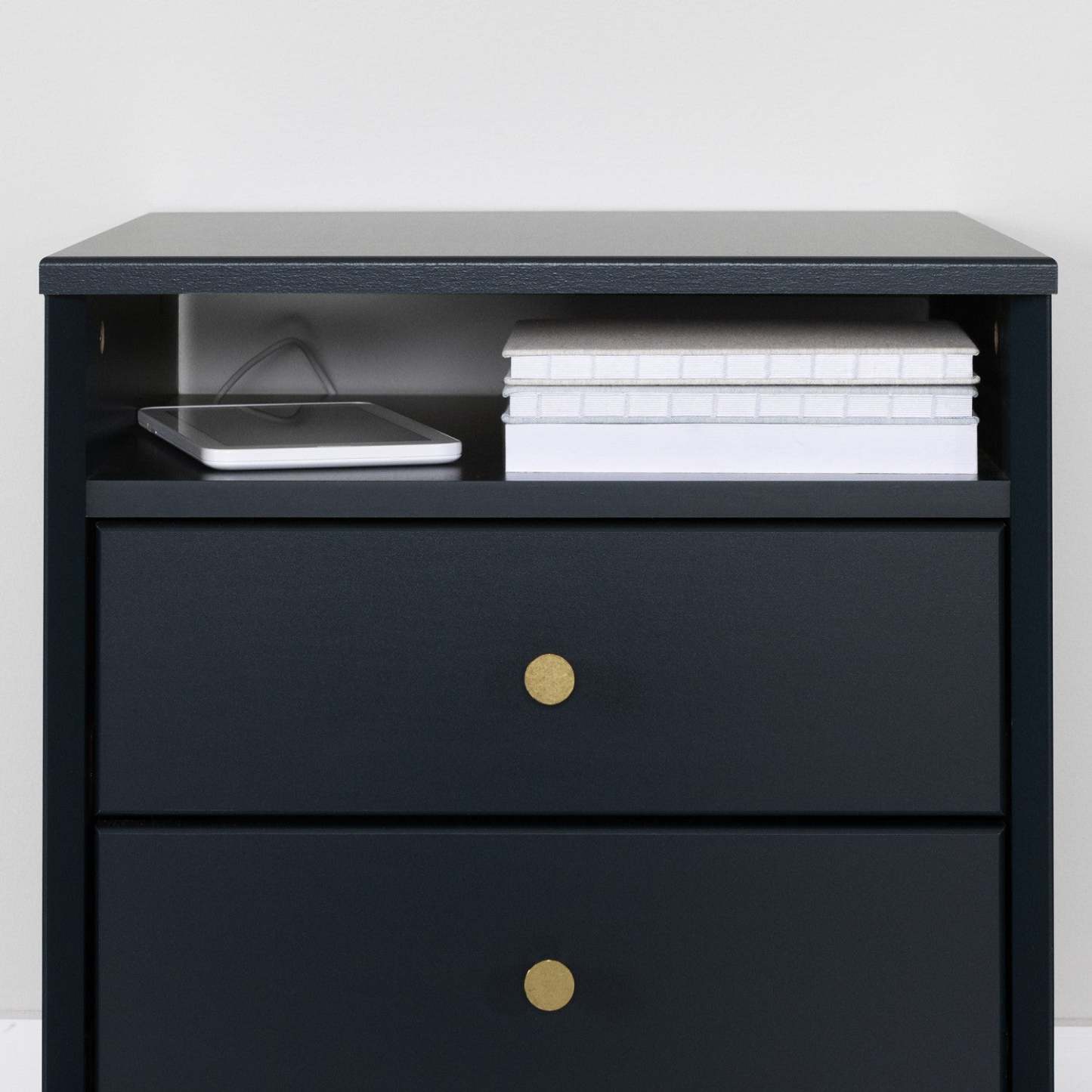 Dylane 2-Drawer Nightstand - Navy Blue|Table de nuit Dylane à 2 tiroirs - bleu marine
