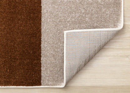 Marley Geometric Curves Taupe Oxblood Area Rug - 7'10 x 10'6|Carpette Marley taupe et rouge sang-de-bœuf à motif de courbes géométriques - 7 pi 10 po x 10 pi 6 po