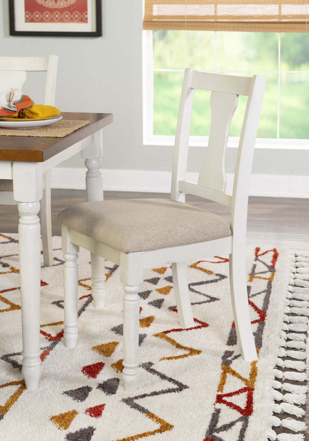 Willow White Fabric Accent Dining Chair - Ensemble de 2|Chaise d'appoint de salle à manger Willow en tissu blanc - ensemble de 2