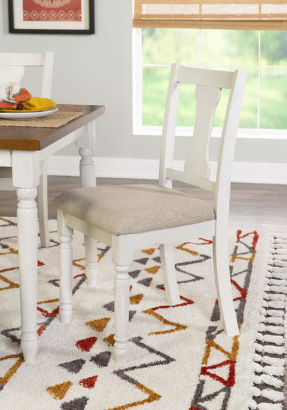 Willow White Fabric Accent Dining Chair - Ensemble de 2|Chaise d'appoint de salle à manger Willow en tissu blanc - ensemble de 2