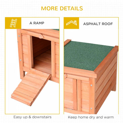 Pawhut 20x16.5x17 Clapier En Bois Pour Lapins Maison Pour Petits Animaux Lapin Cochon D'inde Cage Coop Chat Shelt