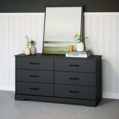 Prepac Rustic Ridge Farmhouse 6-Drawer Dresser - Black|Commode champêtre Rustic Ridge de Prepac à 6 tiroirs - noire