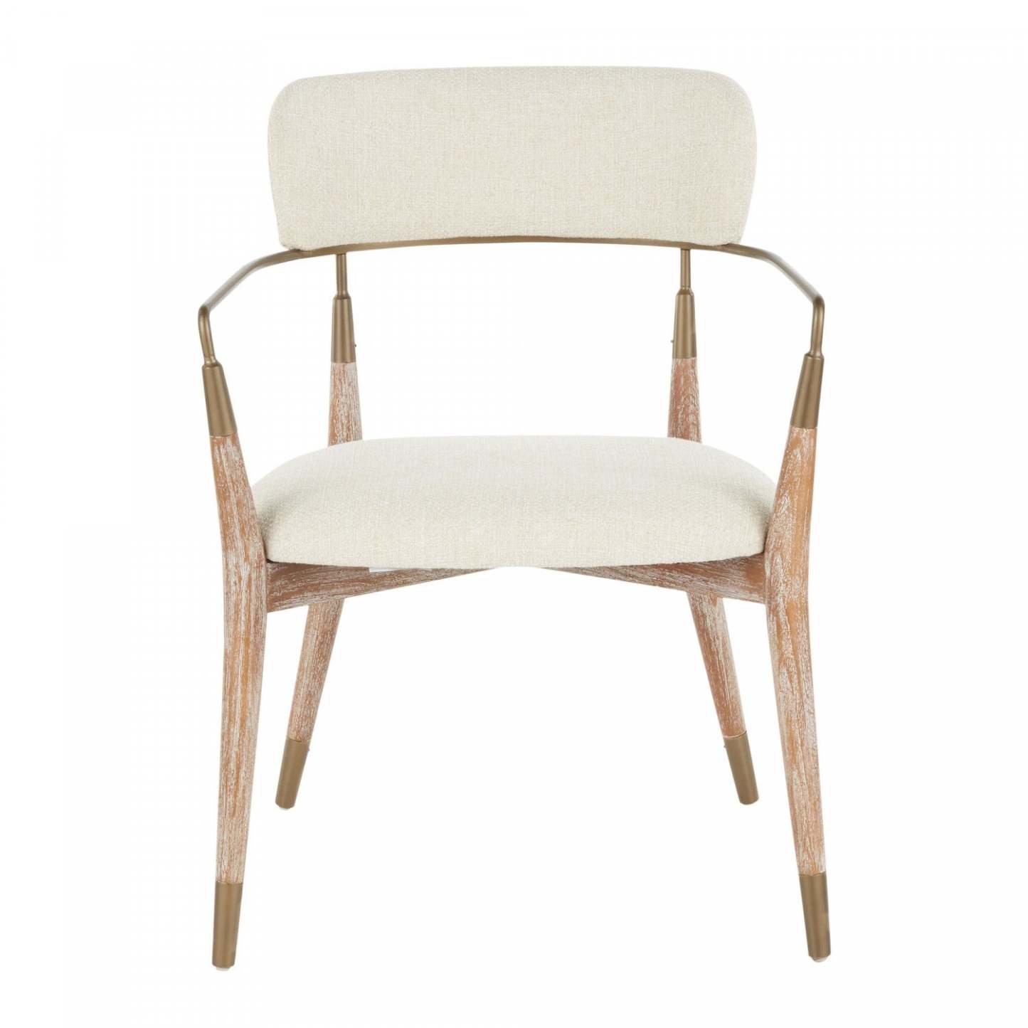 LumiSource Savannah Cream Fabric Contemporary Dining Chair - Set of 2|Chaise de salle à manger contemporaine Savannah en tissu crème - ensemble de 2