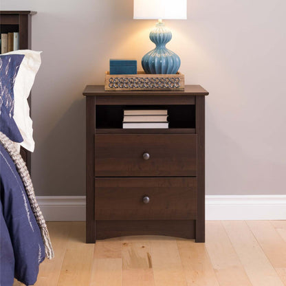 Fremont Tall 2-Drawer Nightstand - Espresso|Table de nuit haute Fremont à 2 tiroirs - espresso
