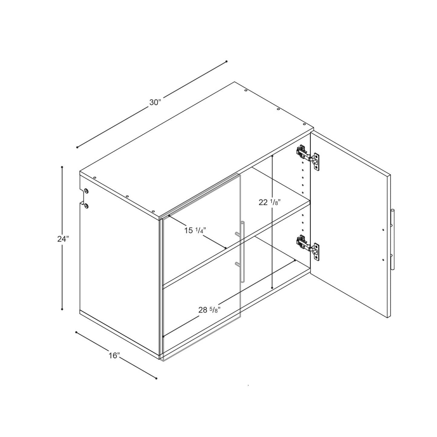 Hangups 30 Upper Storage Cabinet - Noir|Armoire supérieure de rangement HangUps de 30 po - noire
