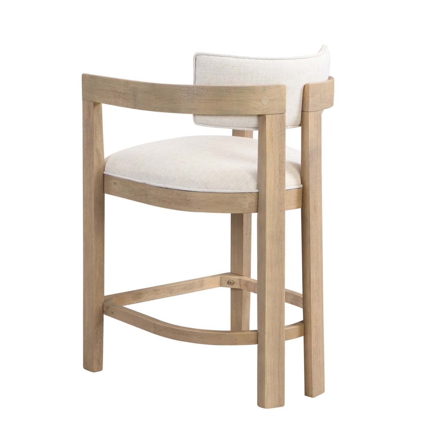 Tiffany 26 Ensemble De 2 Tabourets (Hauteur De Comptoir) Avec Structure En Bois Massif, Tissu Aspect Lin - Fini Naturel