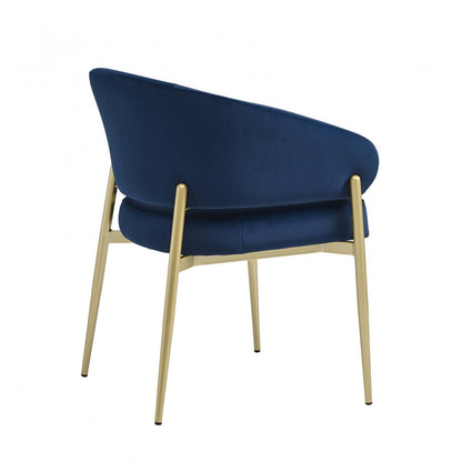 Jessie Chaises De Salle À Manger Modernes, Lot De 2, Chaises Latérales Tapissées En Tissu Avec Structure Métallique, Bleu