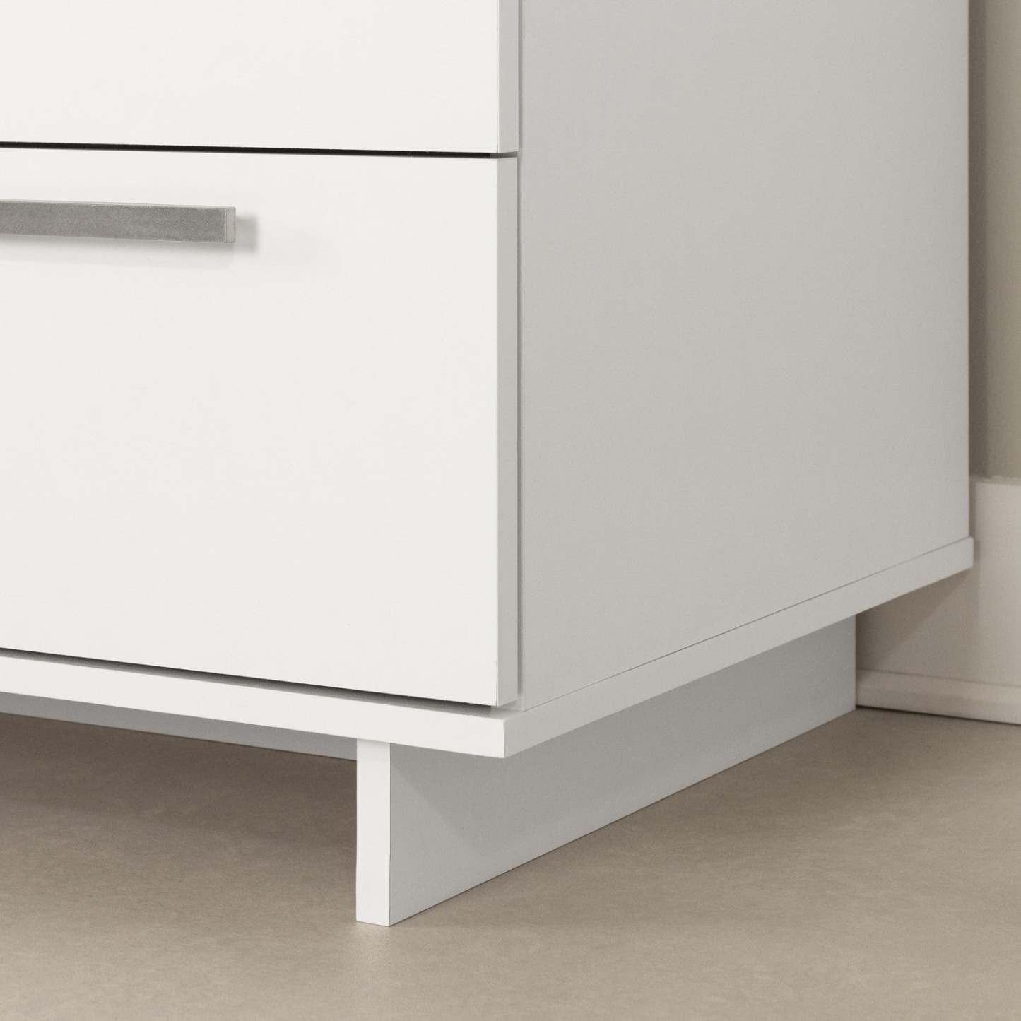 Meuble de rangement commode 5 tiroirs Cavalleri - Blanc pur|Commode verticale de rangement Cavalleri à 5 tiroirs - blanc pur