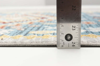 Tapis bleu gypsy lavable en machine - 2'6 x 8'0|Carpette Gypsy bleue lavable à la machine - 2 pi 6 po x 8 pi 0 po|D86FNWUF