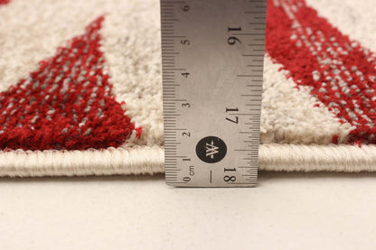 Arusha ivoire / rouge 6'7 x 9'6 tapis de zone|Carpette Arusha ivoirerouge 6 pi 7 po x 9 pi 6 po|D27WI03X