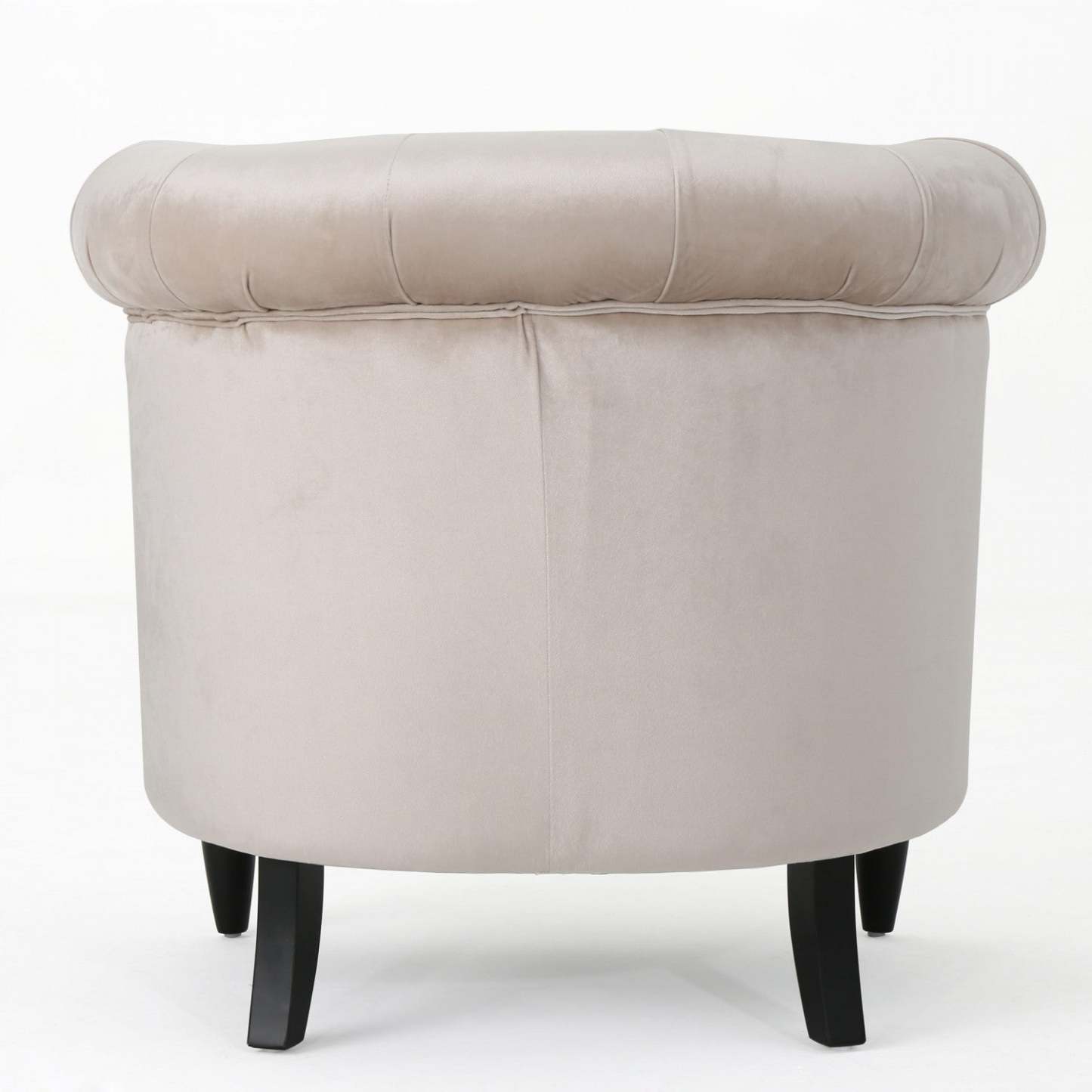 Chaise en tissu velours Akira avec capitonnage à boutons et garniture cloutée - Champagne | Fauteuil Akira En Tissu Velours Avec Capitonnage À Boutons Et Bordure Clouée - Couleur Champagne