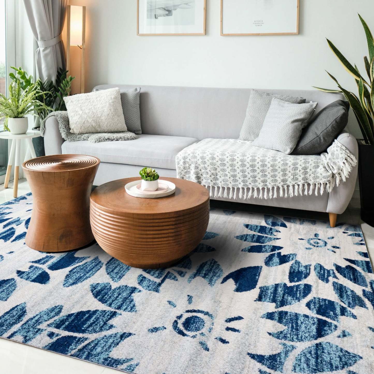 Tapis Roma Blue Sun 8x11|Carpette Roma Sun bleue 8 x 11|D80G67OH