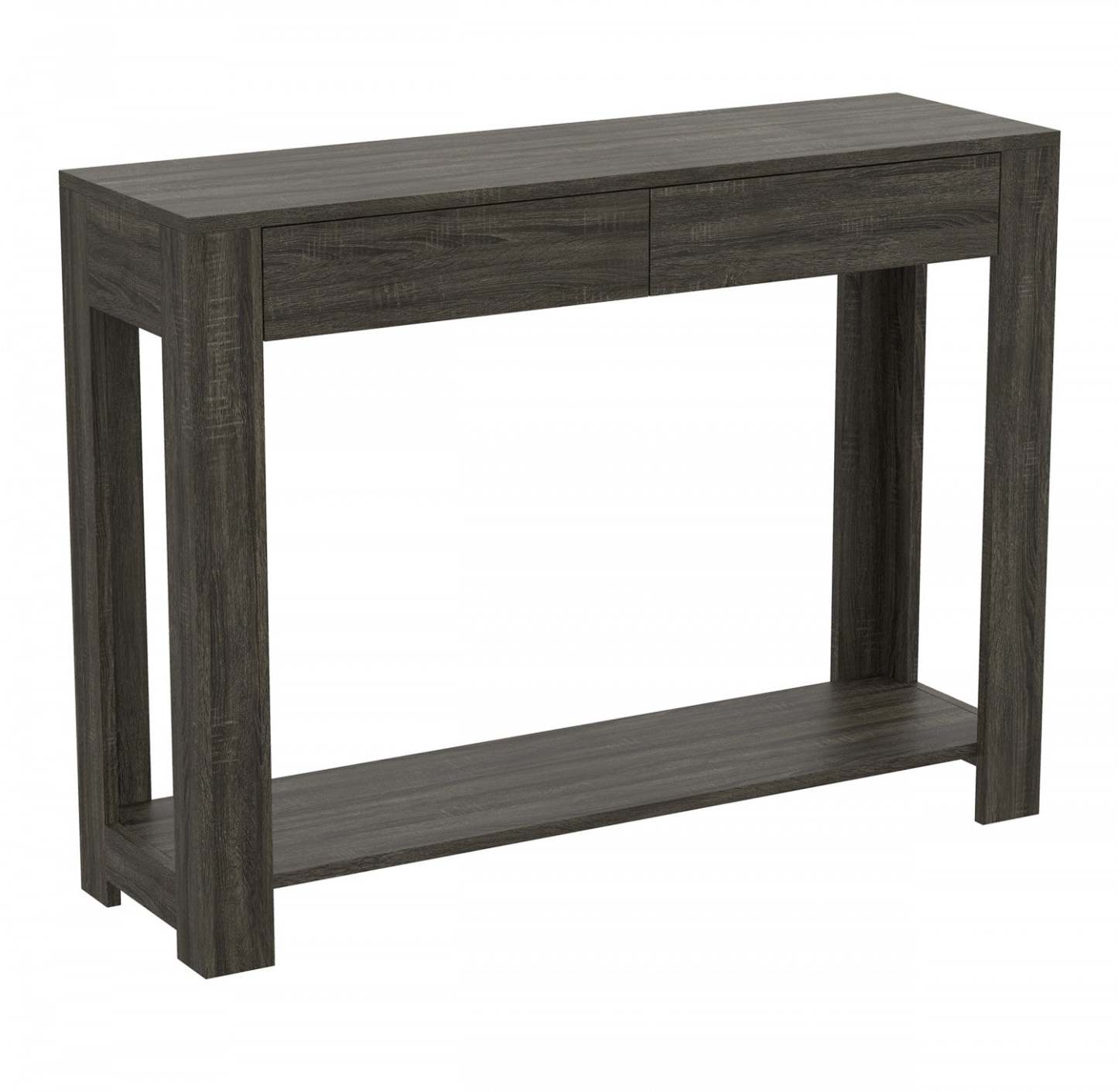40” Console Table With 2 Drawers And Shelf - Dark Grey Sofa Table | Console de 40 po avec 2 tiroirs et tablette - table de salon gris foncé