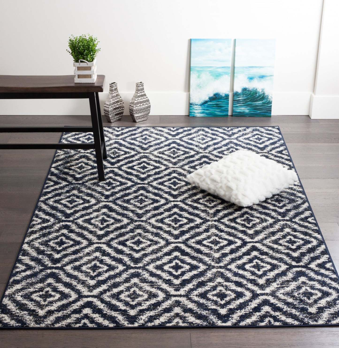 Lav Mosaïque bleu marine 5 x 8 | Carpette Lav Mosaic bleu marine 5 x 8 | D80GJ2V7