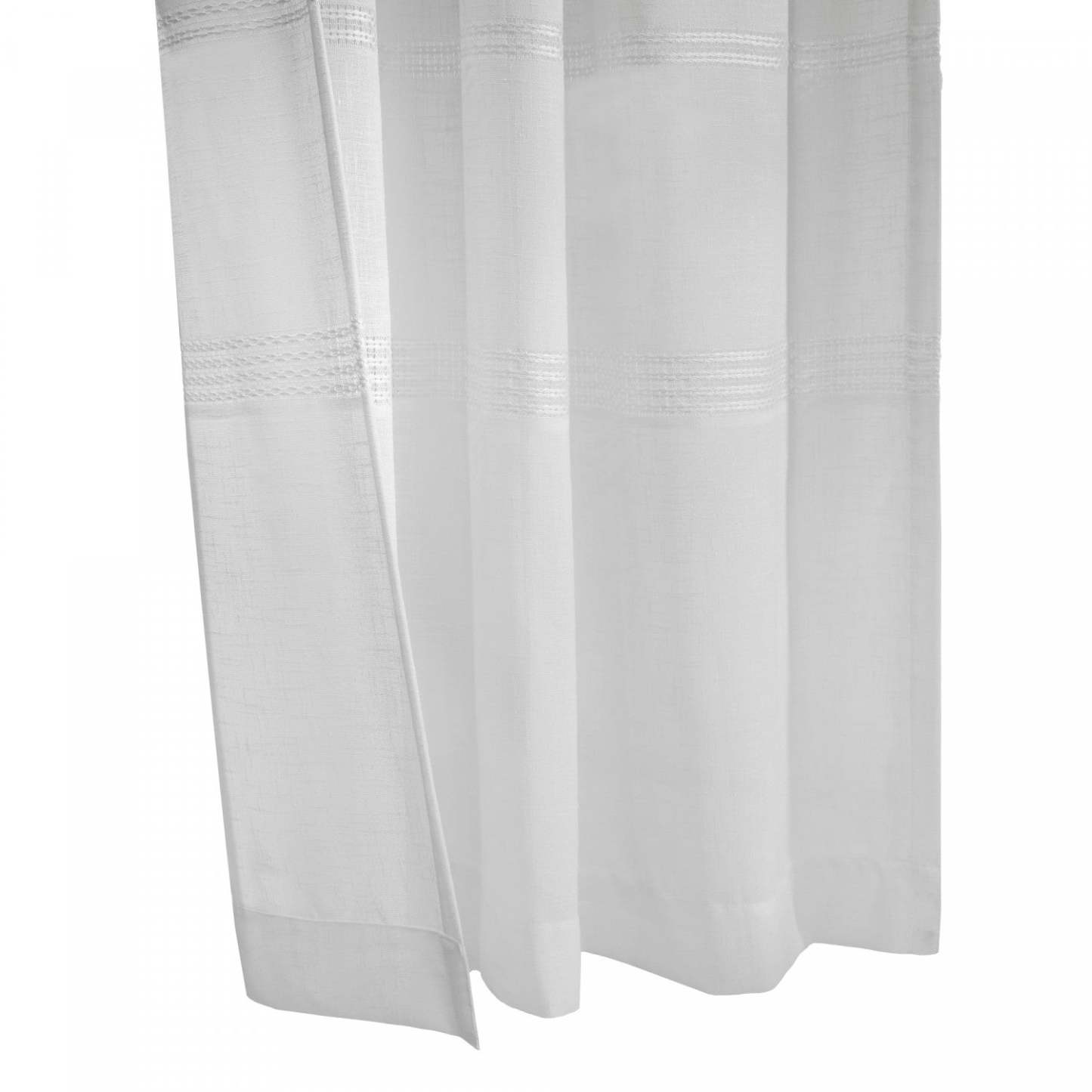 Habitat Alicante White Sheer Dual Header Curtain Panel - 52 x 95|Panneau de rideau transparent Alicante blanc à double têtes d'Habitat - 52 x 95