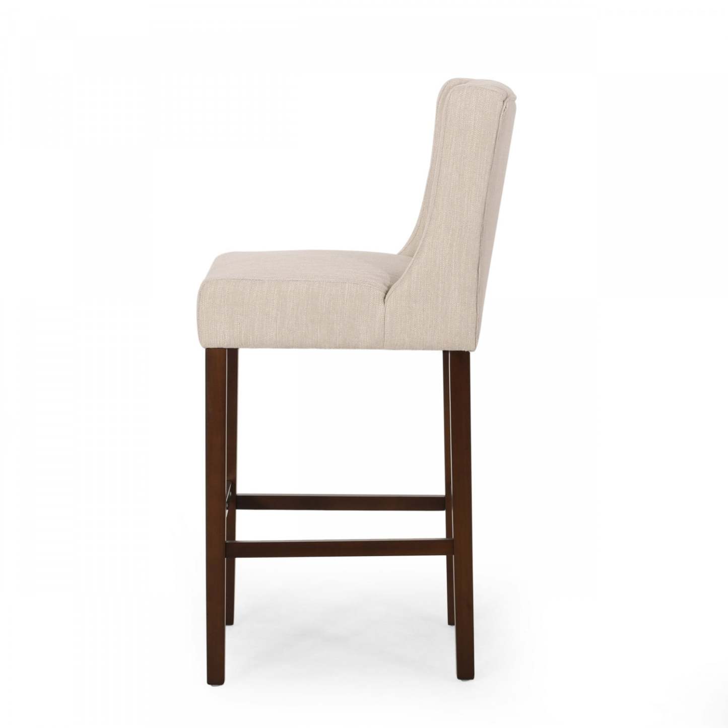 Ensemble de 2 tabourets de bar à hauteur de comptoir Bruce 30,5 avec pieds en métal et revêtement en tissu - Beige | Ensemble De 2 Tabourets De Bar Bruce De 30,5 Po – Hauteur Comptoir – Pattes En Métal Et Tissu Rembourre - Beige