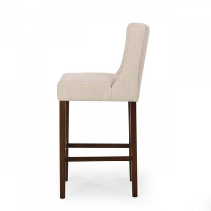 Ensemble de 2 tabourets de bar à hauteur de comptoir Bruce 30,5 avec pieds en métal et revêtement en tissu - Beige | Ensemble De 2 Tabourets De Bar Bruce De 30,5 Po – Hauteur Comptoir – Pattes En Métal Et Tissu Rembourre - Beige