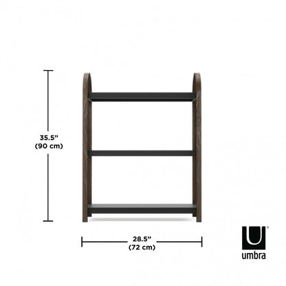 Umbra Modern Bellwood 3-Shelf Library - Noir et Noyer|Bibliothèque moderne Bellwood de Umbra à 3 tablettes - noire et noyer