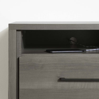 Table de nuit à 2 tiroirs Gravity - Érable gris | Table Gravity De Chevet 2 Tiroirs - Erable Cendre