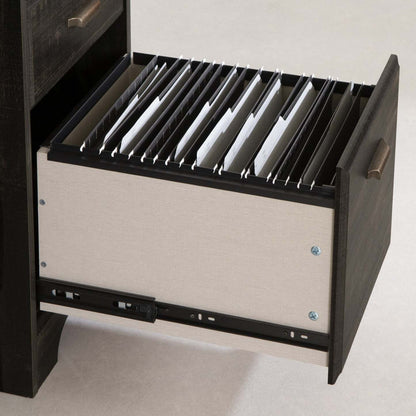 Bureau Versa avec huche - Noir frotté | Bureau Versa avec crédence - noir antique | D83GZ9LB