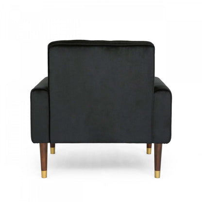 Fauteuil d'appoint moderne Lucas avec dossier capitonné, revêtement en polyester, fauteuil d'appoint noir | Lucas Fauteuil D'appoint Moderne Avec Dossier Capitonne, Revetement En Polyester, Noir